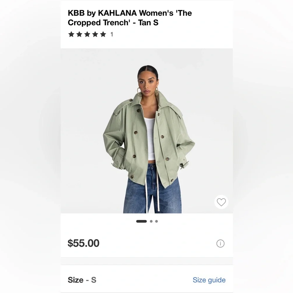 NWT KBB by KAHLANA Women's 'The Cropped Trench' - Tan S - Picture 1 of 11